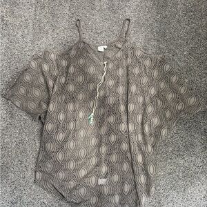 Neutral Patterned Women's Swim Coverup